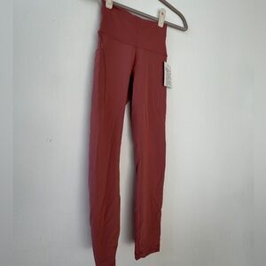 Lululemon Wunder Train High-Rise Crop with Pockets in Brier Rose